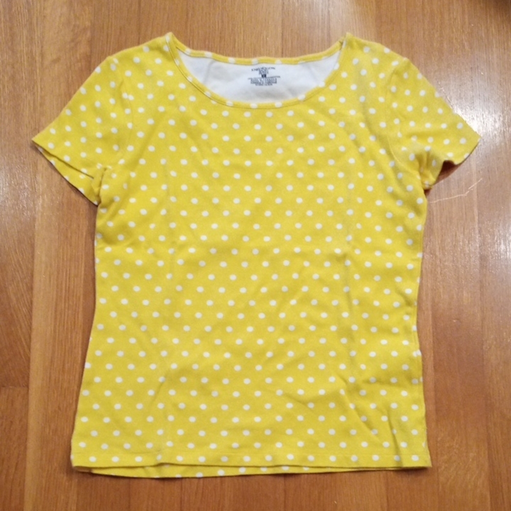 Jones New York Yellow Polka Dot Women's Petite Small